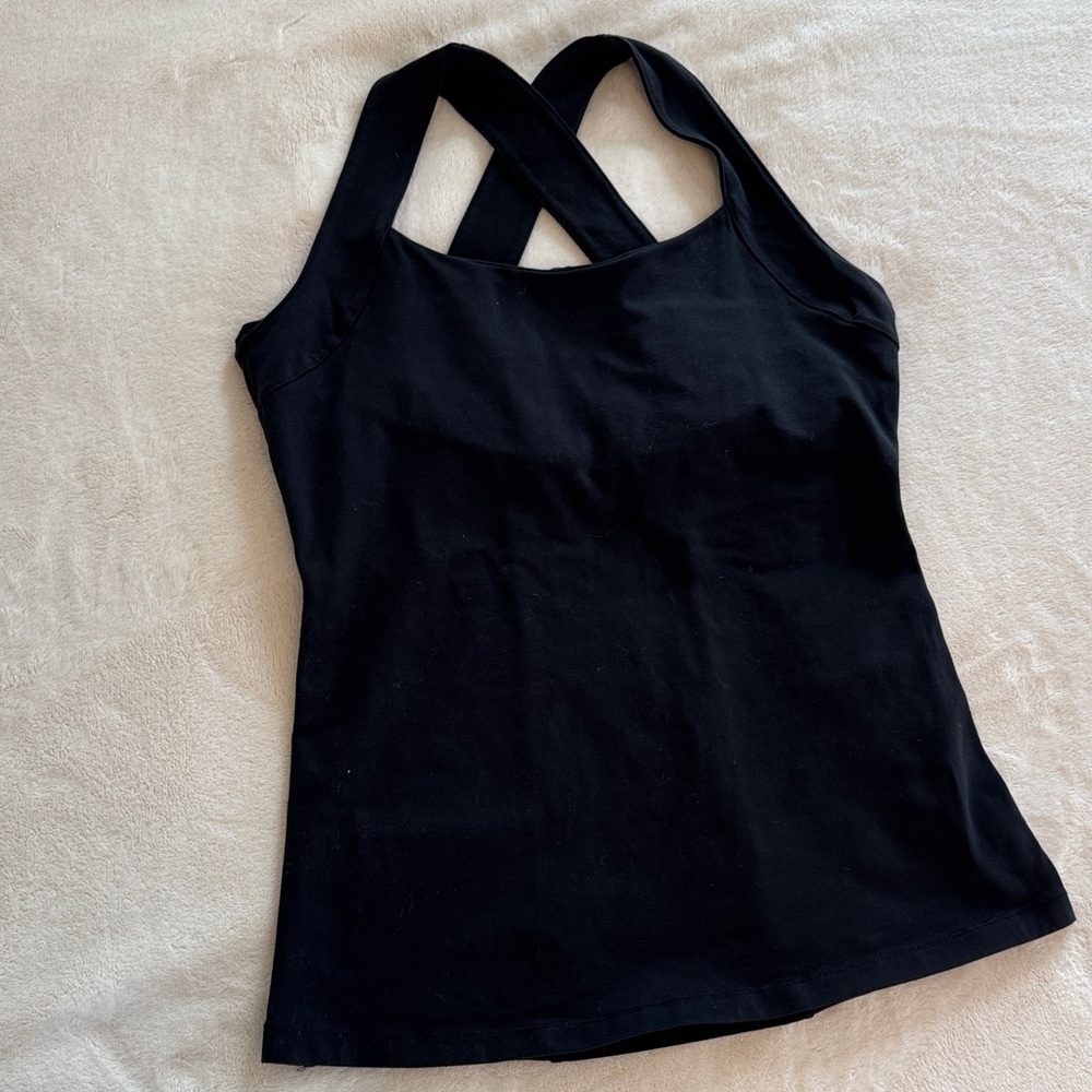 Black Cross-Back Workout Tank Top - Women